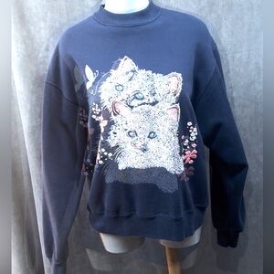 Vintage Cat graphic sweatshirt Sz large